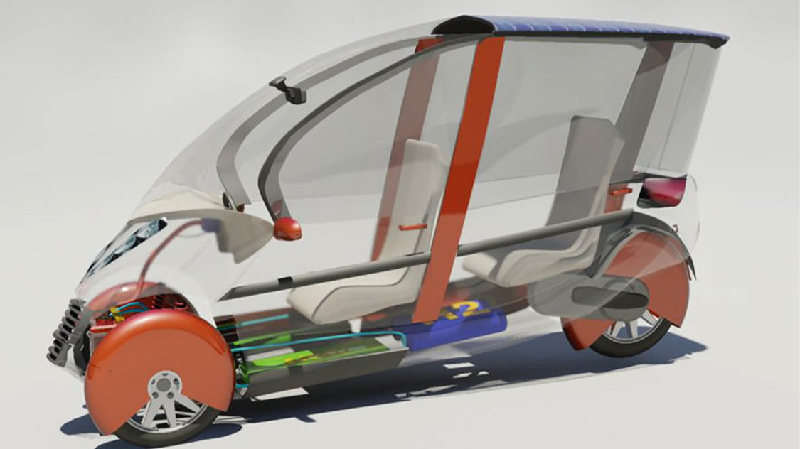 3D-Visualisierung Brennstoffzellen-Fahrzeug Prototyp Eisenhuth. Projekt Bio-bz: Gewinner des Deutschen Nachhaltigkeitspreises Forschung 2018