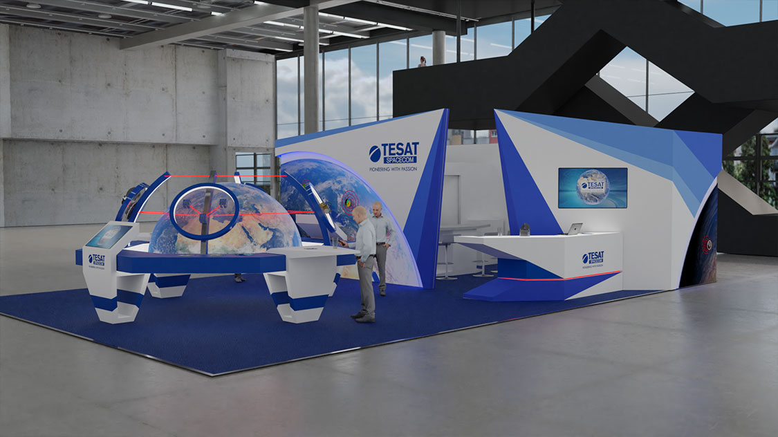 3D Entwurf für einen Messestand auf der ILA Berlin für Tesat Spacecom