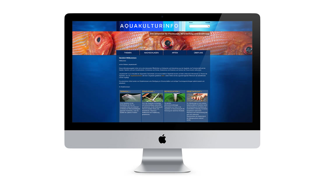 Webdesigns und Aufbau eines CMS Systems auf Basis von Contao für Aquakulturinfo /IGB Berlin